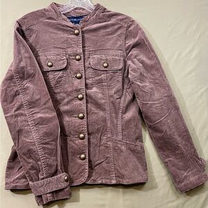 Bandolino Blu Womens Corduroy Blazer Jacket Brown Button Front Casual Size Small